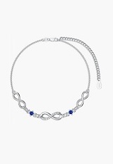 very nice silver infinity braided birthstone bracelet